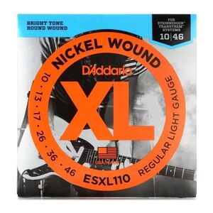D'Addario ESXL110 Double Ball End Nickel Wound Electric Strings - .010-.046 Regular Light - Design for Steinberger Guitars