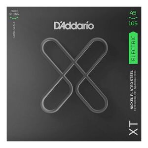 D'Addario XTB45105 XT Nickel Plated Steel Long Scale Bass 4 Strings -.045-.105 Light Top/ Medium Bottom