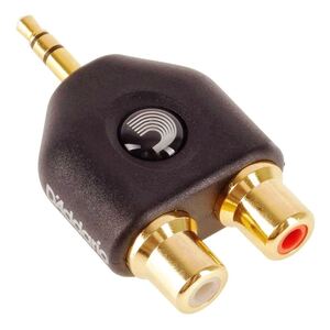 D'Addario 1/8 Inch Male Stereo to Dual RCA Female Adapter