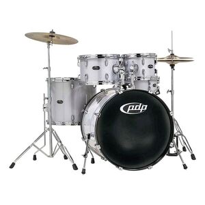 PDP Center Stage 5-Piece Drum Set With Hardware and Cymbals - Diamond Silver