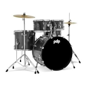 PDP Center Stage 5-Piece Drum Set With Hardware and Cymbals - Silver Sparkle
