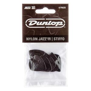 Jim Dunlop 47P3S Nylon Jazz III Black Stiffo Point Tip Guitar Picks 6-Pack