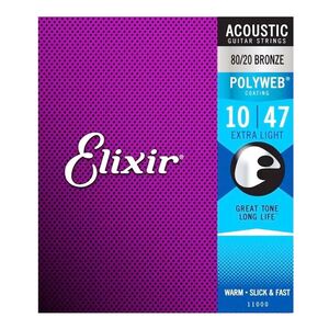 Elixir Acoustic Guitar Strings Polyweb Extra Light