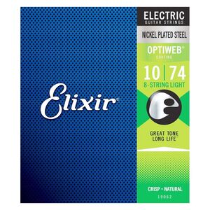 Elixir Electric Nickel Plated 8 Steel Guitar Strings with OPTIWEB - Light .010 - .074