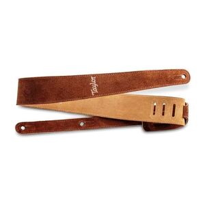 Taylor Embroidered Suede 2.5" Guitar Strap - Chocolate
