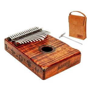 Kalimba 17 Stainless Steel Keys Trembesi Wood Graphic Art Design on Top Back and Sides - Key of C