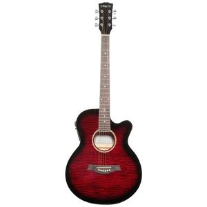 Carlos F511CE Acoustic-Electric Guitar - Shaded Red (Includes Soft Case)
