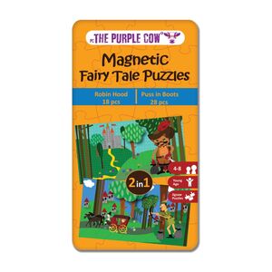 The Purple Cow Magnetic Fairy Tale Puzzles Robin Hood & Puss In Boots Travel Game