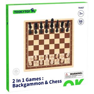 Tooky Toy 2 In 1 Games Backgammon & Chess Board Game