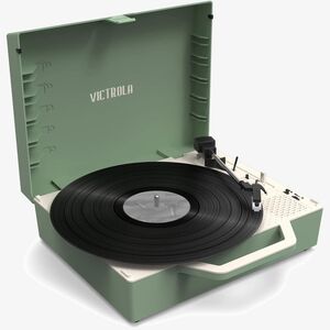 Victrola Re-Spin Sustainable Bluetooth Suitcase Record Player - Basil Green