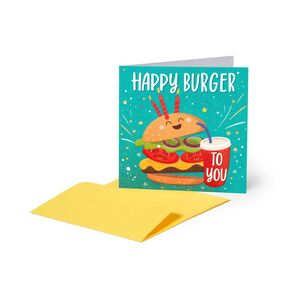 Legami Greeting Card - Small - Burger (7 x 7 cm)