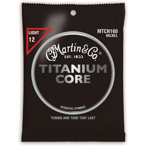 Martin Titanium Core Acoustic Guitar Strings Set - .012-.055 - Nickel - Light+ - MTCN160