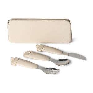 Citron 2023 Silicone Cutlery Set with Pouch Beige