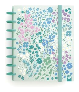 Carchivo Ingeniox A5 Print Notebook - Spring Flowers - Mint