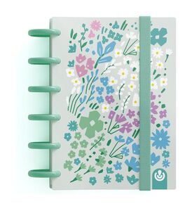 Carchivo Ingeniox A6 Dots Print Notebook - Spring Flowers - Mint