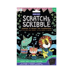 OOLY Mini Scratch & Scribble Art Kit - Safari Party