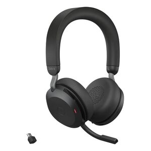 Jabra Evolve2 75 Portable Professional Headset With Active Noise Cancellation - UC Edition Black + Link 380c Wireless Dongle
