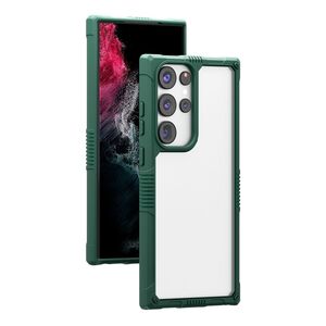 Levelo Clara Hybrid Clear Case for Galaxy S23 Ultra - Green