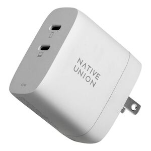 Native Union Fast Gan Charger PD 67W Dual USB-C Port Wall Charger with International Adapter - White