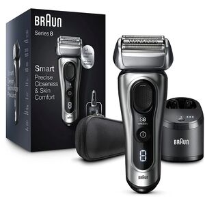 Braun Series 8 8467cc Wet & Dry Shaver with 5-in-1 SmartCare Center and Travel Case - Silver