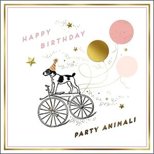 Alice Scott Dog On Bike Party Animal Greeting Card (25 x 25cm)