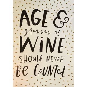Bijou Age & Glasses Of Wine Greeting Card (17 x 16cm)