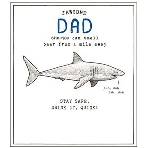 Etched Shark Jawsome Dad Greeting Card (17.6 x 16cm)