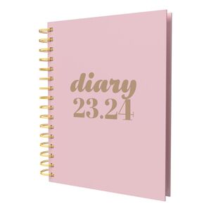Collins Mid-Year 2023-2024 Scandi A5 Day-To-Page Paper / Wiro Pink