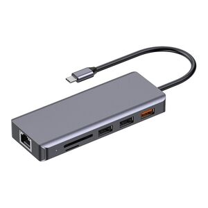 Porodo 9-in-1 4K HDMI Ethernet USB-C Hub with 100W PD
