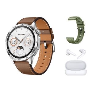 Huawei Watch GT4 Phoinix Smartwatch - Brown + Huawei FreeBuds SE + 46mm Spruce Green Strap (Bundle)