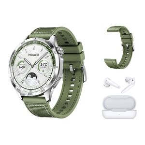 Huawei Watch GT4 Phoinix Smartwatch - Green + Huawei FreeBuds SE + 46mm Spruce Green Strap (Bundle)