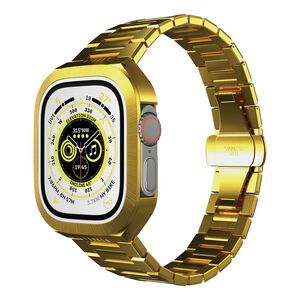 Levelo 49mm Royal Stainless Steel Strap and Bumper for Apple Watch Ultra - Gold