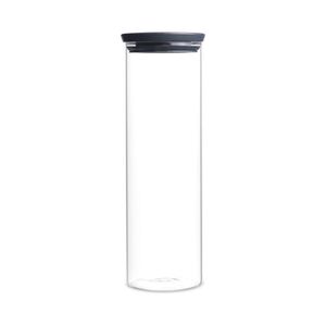 Brabantia Stackable Glass Jar - 1.9L - Dark Grey Lid