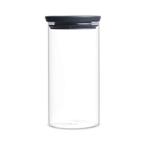 Brabantia Stackable Glass Jar - 1.1L - Dark Grey Lid