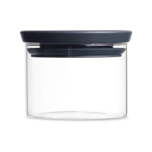 Brabantia Stackable Glass Jar - 0.3L - Dark Grey Lid