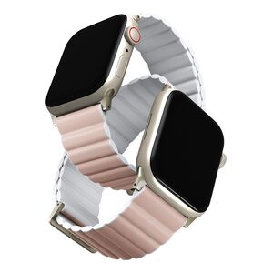 Uniq Revix Premium Edition Reversible Magnetic Strap for Apple Watch 41/40/38mm - Blush (Blush Pink/White)