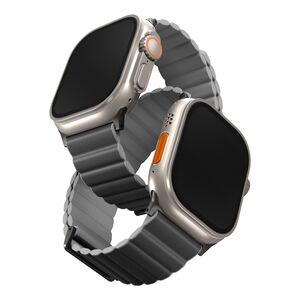 Uniq Revix Premium Edition Reversible Magnetic Strap for Apple Watch 49/45/44/42mm - Charcoal (Charcoal/Ash Grey)