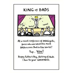 Edward Monkton King Of Dads Greeting Card (17.6 x 13cm)