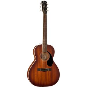 Fender PS-220E Parlor All Mahogany Acoustic-Electric Guitar Ovangkol Fingerboard - Aged Cognac Burst