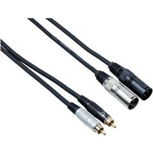 Bespeco EAY2X2R150 2RCA-M to 2XLR-M 1.5M Cable - Black