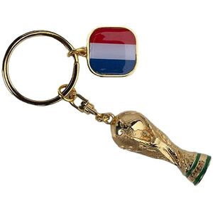 FIFA World Cup Qatar 2022 Official Product 3D Trophy Keychain with France Flag
