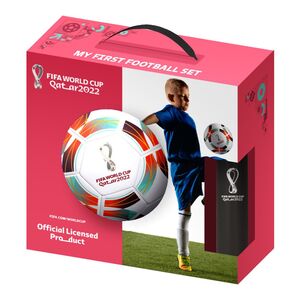 FIFA World Cup Qatar 2022 Football (Size 5) & 17 cm  Ball Pump (Gift Set)