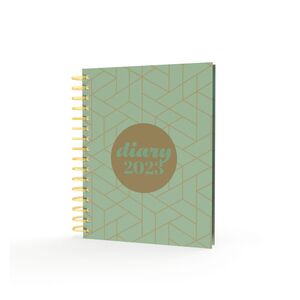 Collins Debden Scandi A5 Day To Page - New Diary 2023 - Geo Green