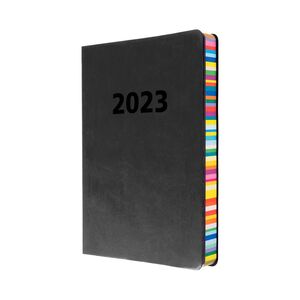 Collins Debden Edge Rainbow A5 Day To Page Diary 2023 - Charcoal