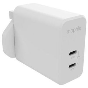 Mophie Power Adapter USB C PD Dual 67W GaN - White - UK