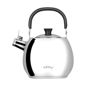 Vialli Design Kettle With A Whistle Polished Steel Bolla 2.5L 2.5 L