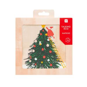 Talking Tables Craft With Santa Christmas Tree Napkin (Pack of 21)