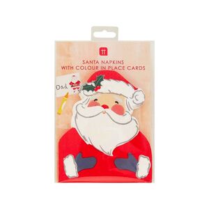 Talking Tables Craft With Santa Shaped Napkin With Colour In Placecards