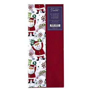 Design By Violet Christmas Tissue Paper - Santa / White (Pack of 6)