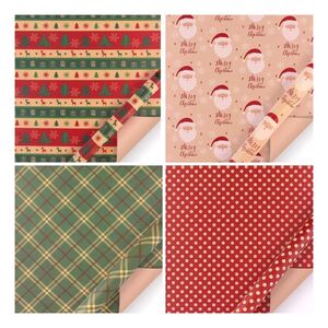 Craftbox Assorted Christmas Gift Wraps Gift Wrapping Paper (70 x 50cm) (80gsm) (Set of 4)